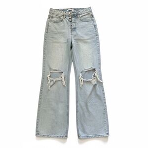 Classic Light Blue Wide Straight Leg Jeans